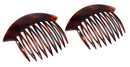 Parcelona French Wide Edge Tortoise Shell Brown Large 4” Celluloid Set of 2 Strong Grip Side Hair Combs for Women and Girls Parcelona Store