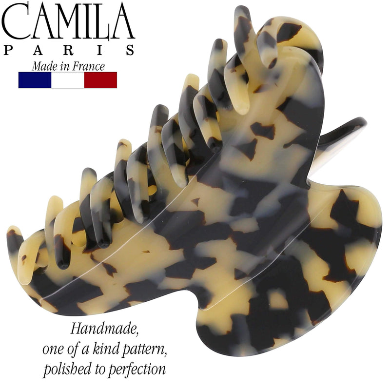 Camila Paris CP3057 French Hair Clips for Women, Handmade, Ivory Tokyo, for Thick Volume Hair, Girls Hair Claw Clips Jaw, Durable Styling Hair Accessories for Women, Strong Hold Grip, Made in France Camila