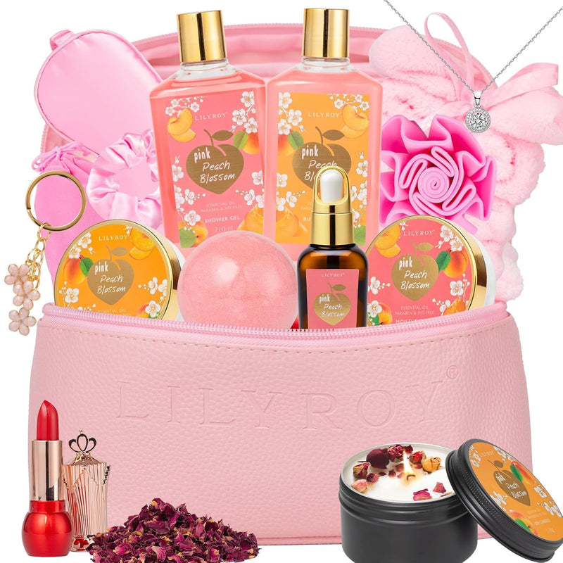 19 Pcs Rose Gifts Spa Gift Set Bath and Body Gifts Basket Set For Women Bath Spa Gift Baskets Set for Women Mom Mothers Day Christmas Birthday Valentines Gifts Spa Kit for Women Mom Gift