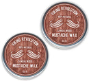 Mustache Wax 2 Pack - Beard & Moustache Wax for Men - Strong Hold Helps Train Tame & Style (Sandalwood, 2 pack) Viking Revolution Store
