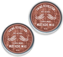 Mustache Wax 2 Pack - Beard & Moustache Wax for Men - Strong Hold Helps Train Tame & Style (Sandalwood, 2 pack) Viking Revolution