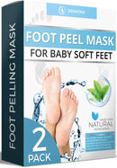 Foot Peel Mask - Aloe Vera - For Cracked Heels, Dead Skin and Calluses - Make Your Feet Baby Soft Smooth Silky Skin - Removes Rough Heels, Dry Toe Skin Natural Treatment. (2 Pack) DERMORA