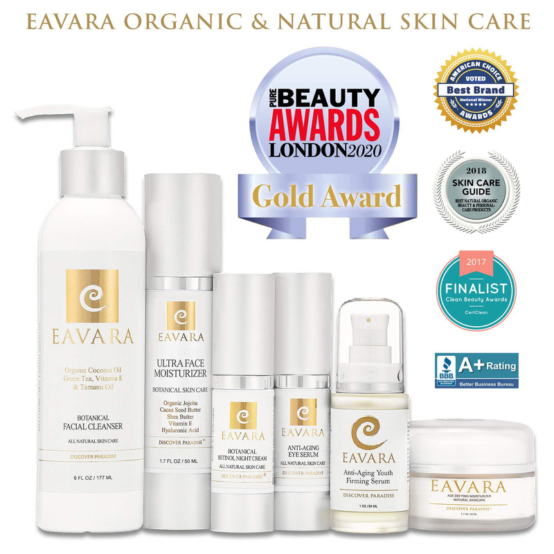 Organic Retinol Night Cream - Anti Aging Face Cream - Natural Anti Wrinkle Skin Care with Shea Butter, Aloe Vera, Honey, Jojoba Oil and Hyaluronic Acid Eavara Store