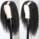 UNice Hair U Part Wig Human Hair Curly Wigs for Black Women Brazilian Virgin Hair Half Wigs Glueless Full Head U Shape Clip in Wig 150% Density 14inch UNICE Store