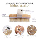 MainBasics Natural Bristle Dry Body Brush Exfoliating Body Scrubber with Massage Nodules for Dry Skin, Cellulite and Lymphatic Drainage MainBasics