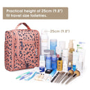 Hanging Travel Toiletry Bag Cosmetic Make up Organizer for Women and Men (Medium, Orange Leopard) Narwey