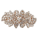 LUX ACCESSORIES Rose Gold Clear Crystal Rhinestones Hair Clip LUX ACCESSORIES