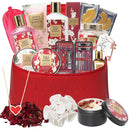 Bath and Body Gift Basket Set for Women - Coconut Vanilla Spa Gift Basket for Women 17-Piece Luxury Bath Gift Set with Shower Gel Self Care Pampering Gifts for Mothers Day, Christmas, Birthday Gifts Infinity Warehouse