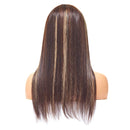 13x4 Blonde Lace Front Wigs Human Hair Pre Plucked Bleached Knots for Black Women Glueless Remy Brazilian HD Transparent Ombre Highlight Straight Lace Front Human Hair Wigs 150% Density(20 Inch, 4/27) TEMAN