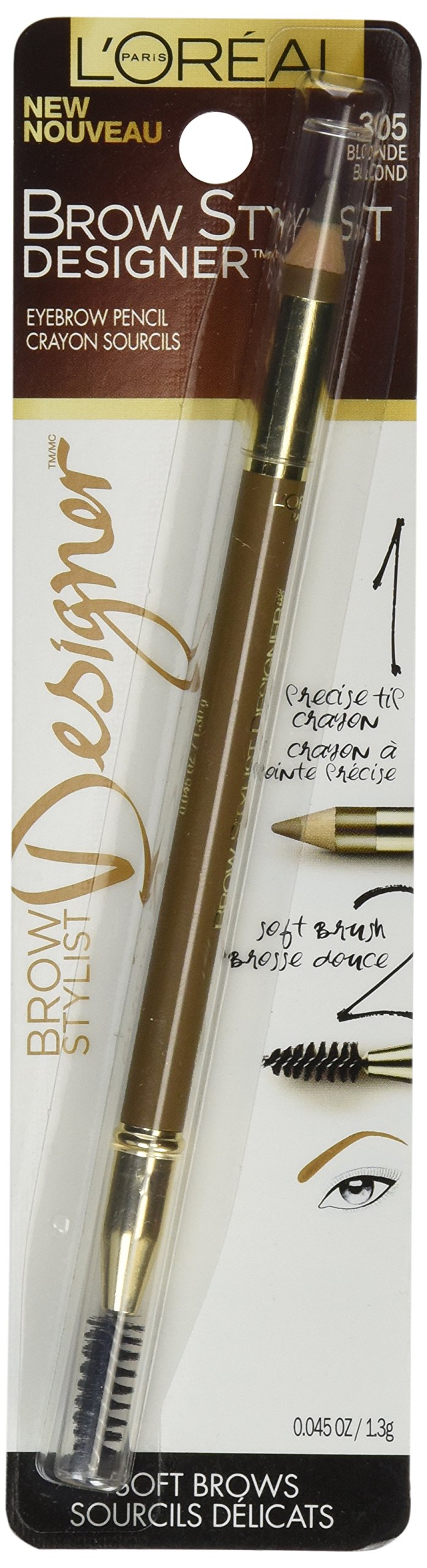 L'Oreal Paris Makeup Brow Stylist Designer Eyebrow Pencil, Blonde (Packaging May Vary) L'Oréal Paris