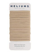Heliums Sandy Blonde Skinny Seamless 6mm Medium Hold Soft Nylon Fabric Rolled Ponytail Holders - 18 Hair Ties Heliums Store
