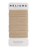 Heliums Sandy Blonde Skinny Seamless 6mm Medium Hold Soft Nylon Fabric Rolled Ponytail Holders - 18 Hair Ties Heliums