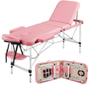 Yaheetech Massage Tables Portable Lash Bed for Eyelash Extensions Aluminium Tattoo Table Height Adjustable Spa Bed Lightweight with Non-Woven Bag, Pink Yaheetech