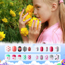 96 Pieces Children False Nails Fake Press on Nails Kit for Girls Stick on Nails (Romantic Love) JANYUN Store
