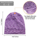 Satin Lined Hair Cover Sleep Cap - Adjustable Stay on No Fading Slouchy Skull Night Sleeping Beanie for Frizzy Natural Curly Hair Protection - Heather Purple GB Selected