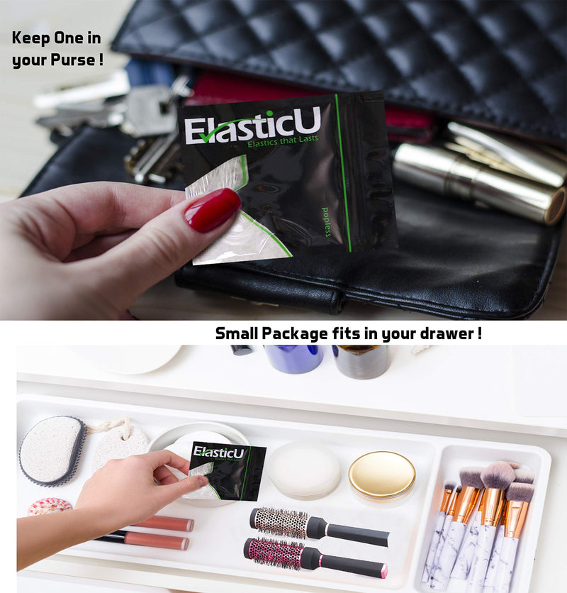 Hair Elastics 40mm x 2mm - STRONG - REUSEABLE Clear by ElasticU ElasticU