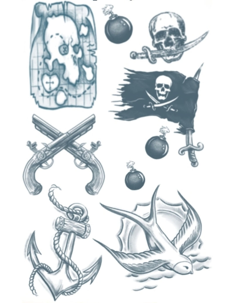 Tinsley Transfers Pirate Buccaneer Temporary Tattoo Kit, Standard Tinsley Transfers