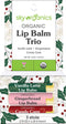 USDA Organic Lip Balm Trio by Sky Organics (3 Sticks) Winter Flavors Gift Pack Cruelty-Free Candy Cane, Gingerbread, Vanilla Latté Lip Balm Gift Set for Dry Lips Limited Edition Made In USA Sky Organics