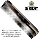 Kent A FOT Graphite Handmade All Fine Tooth Pocket Comb for Men, Women and Kids, Hair Comb Straightener for Everyday Grooming Styling Hair, Mustache and Beard, Saw Cut Hand Polished, Made in England KENT Store