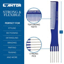 Lift Teasing Comb and Hair Pick – 1 Pack, Five Stainless Still Lifts - Chemical and Heat Resistant Detangler Styling Comb – Anti Static Comb For All Hair Types – By Cantor Cantor