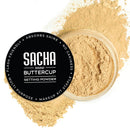 Sacha BUTTERCUP No Color Mini Setting Powder. No Ashy Flashback. Blurs Fine Lines and Pores. Loose, Translucent Face Powder to Set Makeup Foundation or Concealer. For All Skin Tones, 0.35 oz. Infinity Warehouse