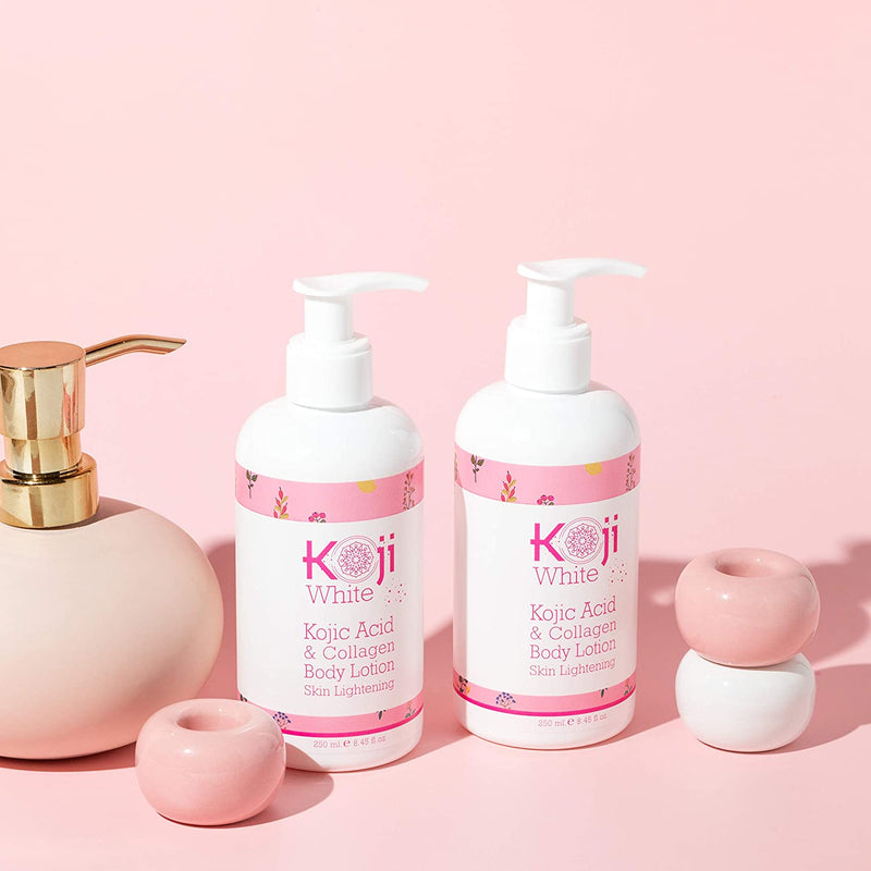 Koji White Kojic Acid & Collagen Body Lotion Skin Brightening - Women Gift Set (2 Pack) - for Moisturizer & Radiant Complexion, Uneven Skin Tone - 8.45 Fl Oz Bottle Koji White Store