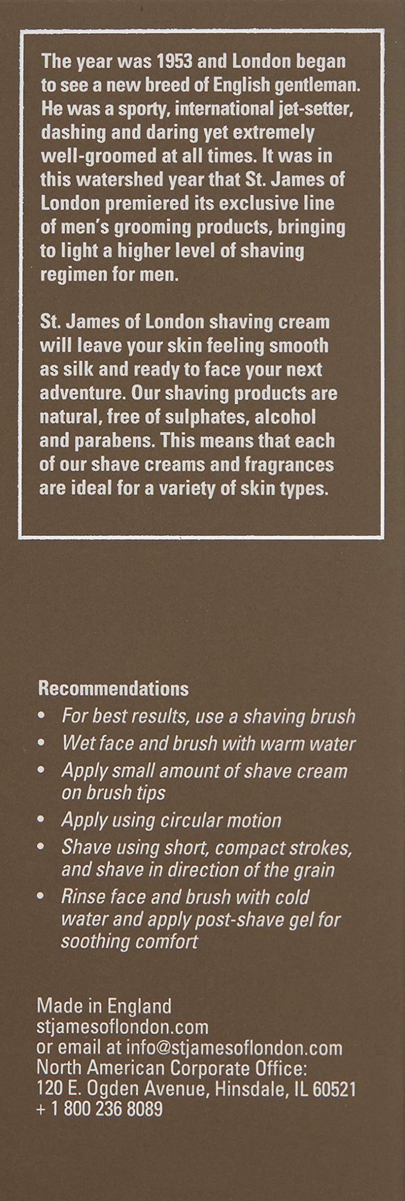 St James of London Mandarin & Patchouli Shave Cream Tube, 2.5 Fl Oz St James of London