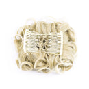 SWACC Short Messy Curly Dish Hair Bun Extension Easy Stretch hair Combs Clip in Ponytail Extension Scrunchie Chignon Tray Ponytail Hairpieces (Beige/Blonde Mixed-24T613