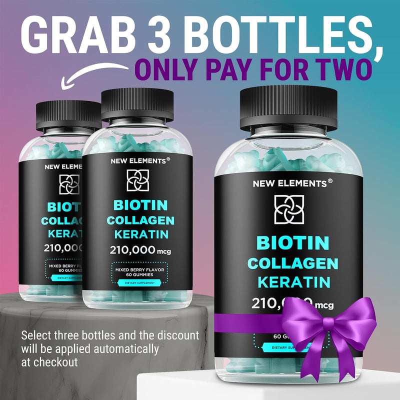 Biotin Gummies with Keratin & Collagen Peptides - Advanced Supplement for Hair Growth Treatment for Men & Women Hair Skin and Nails Vitamins – Biotin 10000mcg | Keratin 100000mcg | Collagen 100000mcg Infinity Warehouse