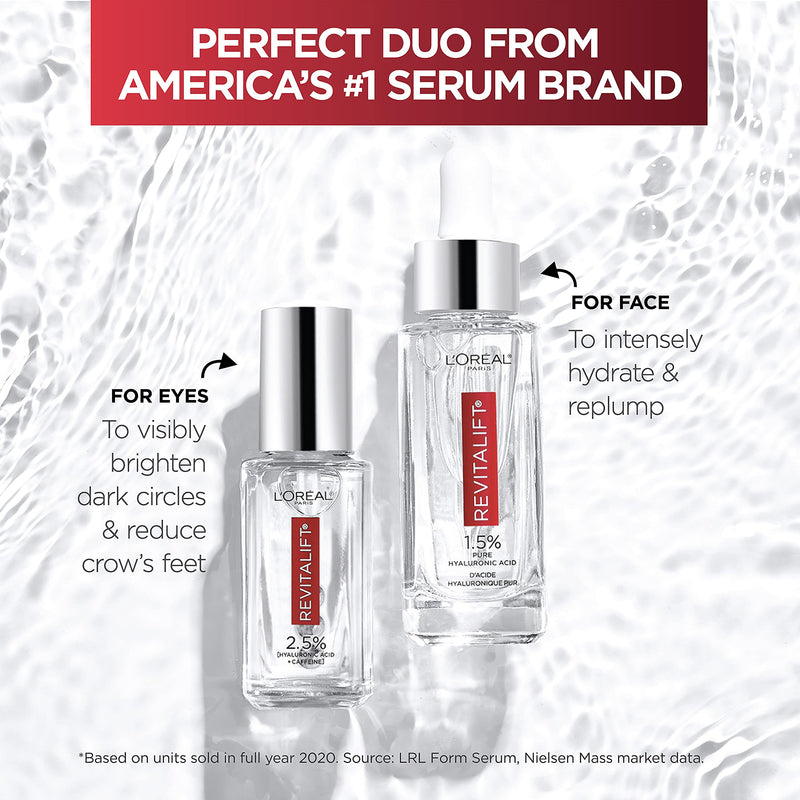 L'Oreal Paris Revitalift Hyaluronic Acid + Caffeine Hydrating Eye Serum with Anti-Aging Moisturizer Sample L'Oreal Paris