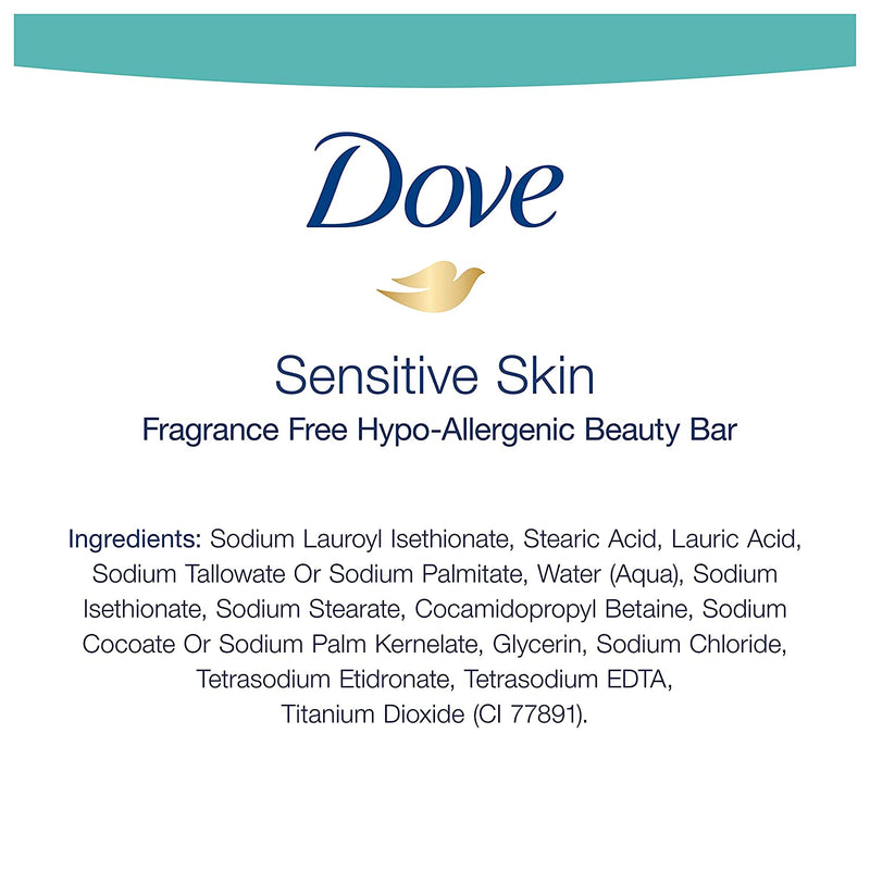 Dove Moisturizing Beauty Bar for Softer Skin, Fragrance-Free, Hypoallergenic Beauty Bar Sensitive Skin Effectively Washes Away Bacteria While Nourishing Your Skin 3.75 oz 4 Bars, Pack of 6 Dove Store