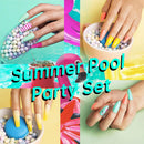 Beetles Gel Nail Polish Set - Summer Pool Party Collection 6 Colors Turquoise Purple Blue Pink Neon Gel Polish Kit Rainbow Yellow Green Nail Gel Polish Soak Off LED Lamp DIY Home Salon Nail Art Gift beetles Gel Polish