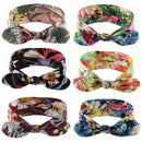 Yeshan Bow Headbands for Women Boho Wide Bandana Headbands Flower Printed Rabbit Ears Hair Bands Fashion and Sport Hair Accessories for Women and Girls,Pack of 6 Yeshan