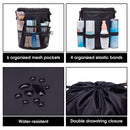 Barrel Makeup Bag Travel Drawstring Cosmetic Bag Toiletry Organizer Waterproof for Women and Girls (Small, Black) Narwey