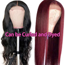 UNice Straight Silk Base Fake Scalp Human Hair T-Part Lace Closure Wigs for Black Women, Brazilian Virgin Hair Middle Part Wig Pre Plucked with Baby Hair 150% Density 24inch UNICE Store