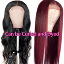 UNice Straight Silk Base Fake Scalp Human Hair T-Part Lace Closure Wigs for Black Women, Brazilian Virgin Hair Middle Part Wig Pre Plucked with Baby Hair 150% Density 14inch UNICE Store