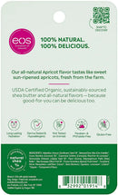 eos USDA Organic Apricot Lip Balm Care to Nourish Dry Lips, 100% Natural and Gluten Free, Long Lasting Hydration, 0.25 Oz eos