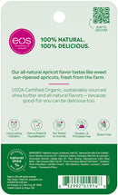 eos USDA Organic Apricot Lip Balm Care to Nourish Dry Lips, 100% Natural and Gluten Free, Long Lasting Hydration, 0.25 Oz eos