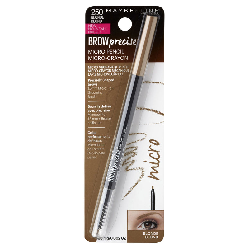 Maybelline Brow Precise Micro Eyebrow Pencil Makeup, Blonde, 0.002 oz. Maybelline New York