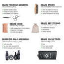 Beard Growth Kit For Men, Unique Beard Care with 100% Natural Beard Oil, Beard Balm, Beard Shampoo Wash Beard Brush& Wood Beard Comb, Beard Scissors, Best Beard Gift For Dad Husband Boyfriend SZILBZ