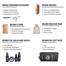 Beard Growth Kit For Men, Unique Beard Care with 100% Natural Beard Oil, Beard Balm, Beard Shampoo Wash Beard Brush& Wood Beard Comb, Beard Scissors, Best Beard Gift For Dad Husband Boyfriend SZILBZ