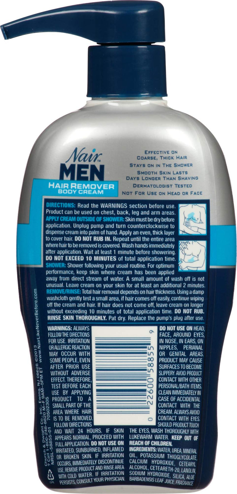 Nair Hair Remover for Men Hair Remover Body Cream, 13 oz. Nair