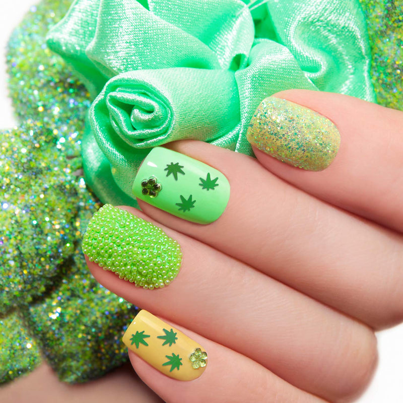 20 Grams Weed Leaf Glitter Festival Pot Leaves Nail Body Art Decoration for DIY Festival Makeup Accessories (Green) Blulu