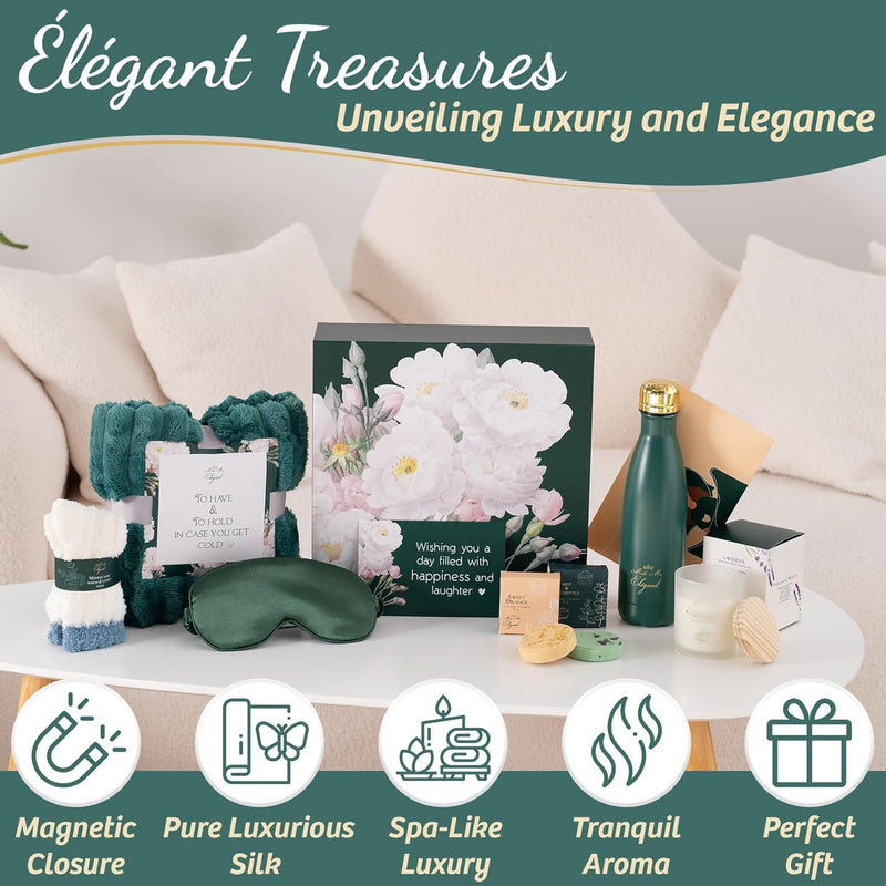 Make Me Elegant Gift Boxes for Women - Relaxing Spa Set, Self Care Package for Women, Get Well Soon Gift Basket, Happy Birthday Gift Set, Mothers Day Gifts for Women, Valentine's Day Gifts for Women