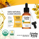 Organic Vitamin E Oil - USDA Certified 100% All Natural Plant Based 1oz - Light and Unscented Great for Scars After Surgery - For Face, Skin and Nails - Reduce Wrinkles, Anti Aging, Lighten Dark Spots Everyday Beauty Helping You Feel Beautiful Inside And Out