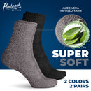 Moisturizing Spa Socks Aloe Infused | 2-Pair | Fuzzy Non Skid Gel Sleeping Socks Pembrook