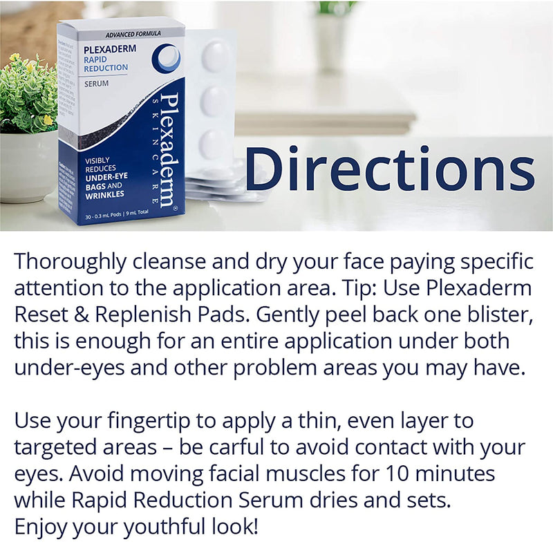 Plexaderm Rapid Reduction Serum - New Single Use Pods - Age-Defying Eye Treatment - Reduce the Look of Under-Eye Bags & Wrinkles, Diminish the Appearance of Dark Circles, Fine Lines & Crow’s Feet Plexaderm