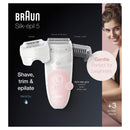 Braun Epilator Silk-épil 5 5-620, Hair Removal for Women, Shaver & Trimmer, Cordless, Rechargeable, Wet & Dry , 6 Piece Set Braun