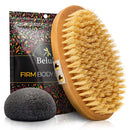100% Vegan Dry Brushing Body Brush. Firm Dry Brush for Cellulite and Lymphatic. Brushes For Advanced Users. Exfoliating Skin Brush and Free Konjac Sponge, for a Softer, Glowing Skin Belula