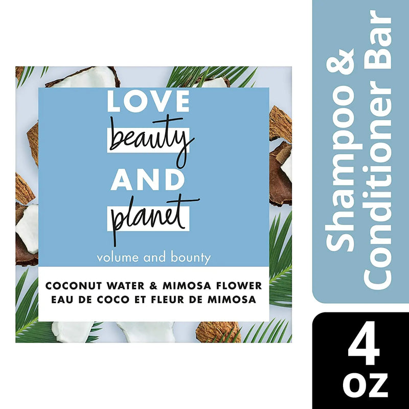 Love Beauty And Planet Volume and Bounty 2 in 1 Shampoo and Conditioner Bar for Thinning Hair Coconut Water & Mimosa Flower Body and Strength 4.0 oz Love Beauty And Planet Store